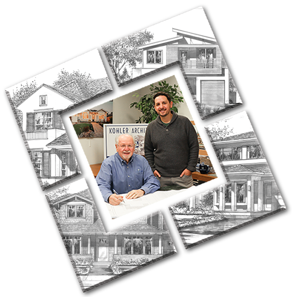 Roger and Matthew Kohler in the Kohler Architects office